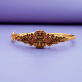 Traditional Antique Gold Polish 925 Silver Lakshmi Kada