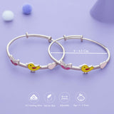 Blush Wing Elegance 925 Silver Kid Bangles (0-5 Yrs)
