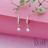 Dainty Silver Drop Hoop Earrings(6+ Yrs)