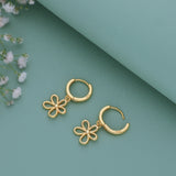 Flower Joy 18K Gold Polish Silver Hoop (5+ Yrs)