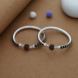 Rudraksha Raksha 925 Silver Kid Bangles(0-1 Yrs)