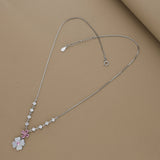 925 Silver Floral Charm Necklace