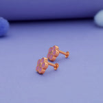 925 Silver Kids Stud Earrings with Violet Flower Design