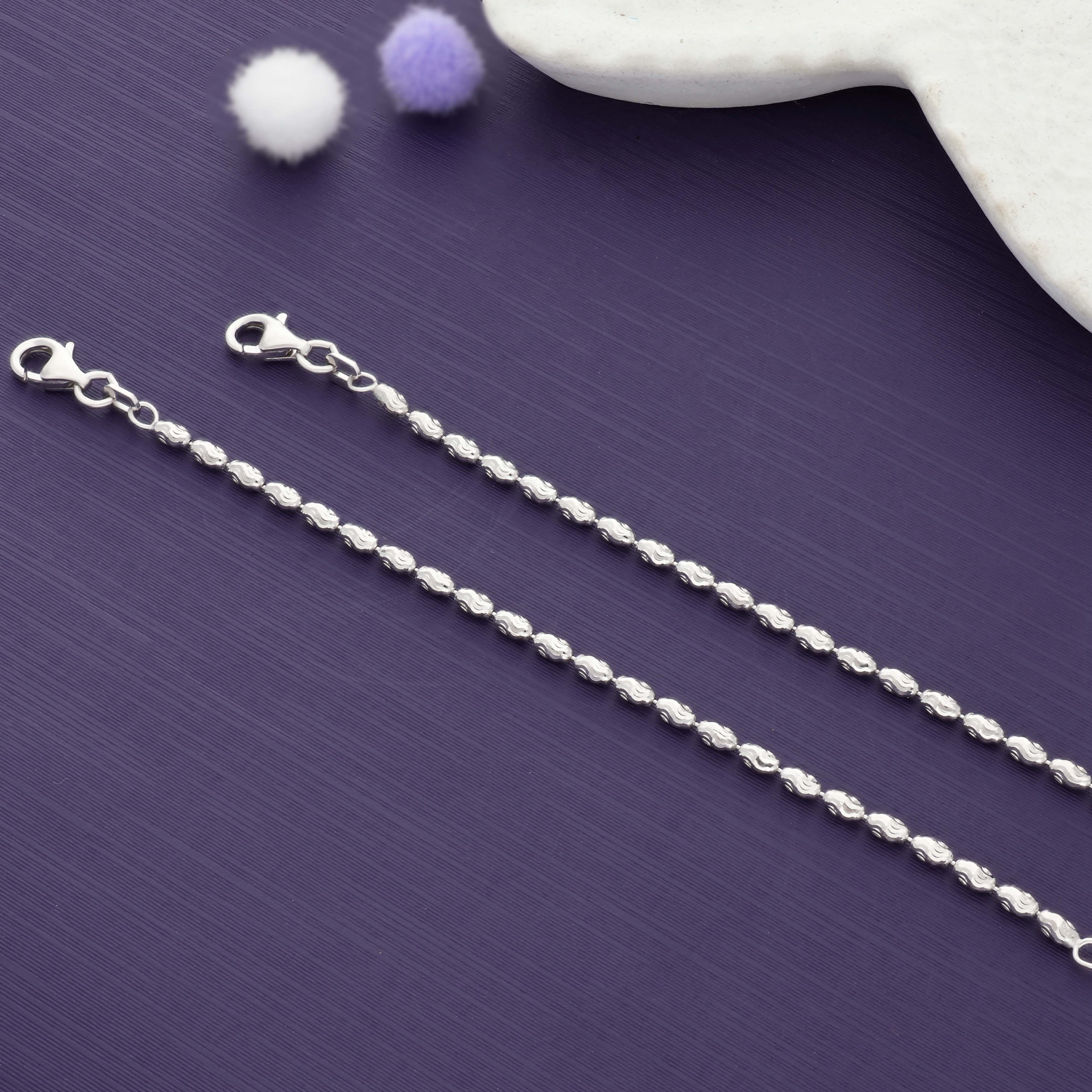 Sparkle Dream Kids 925 Silver Kid Anklet(Newborn)