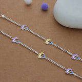 Little Peacock Silver Anklet(4-8 Yrs)