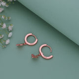Twinkling Butterfly 18K Rose Gold Polish Silver Hoop (5+ Yrs)
