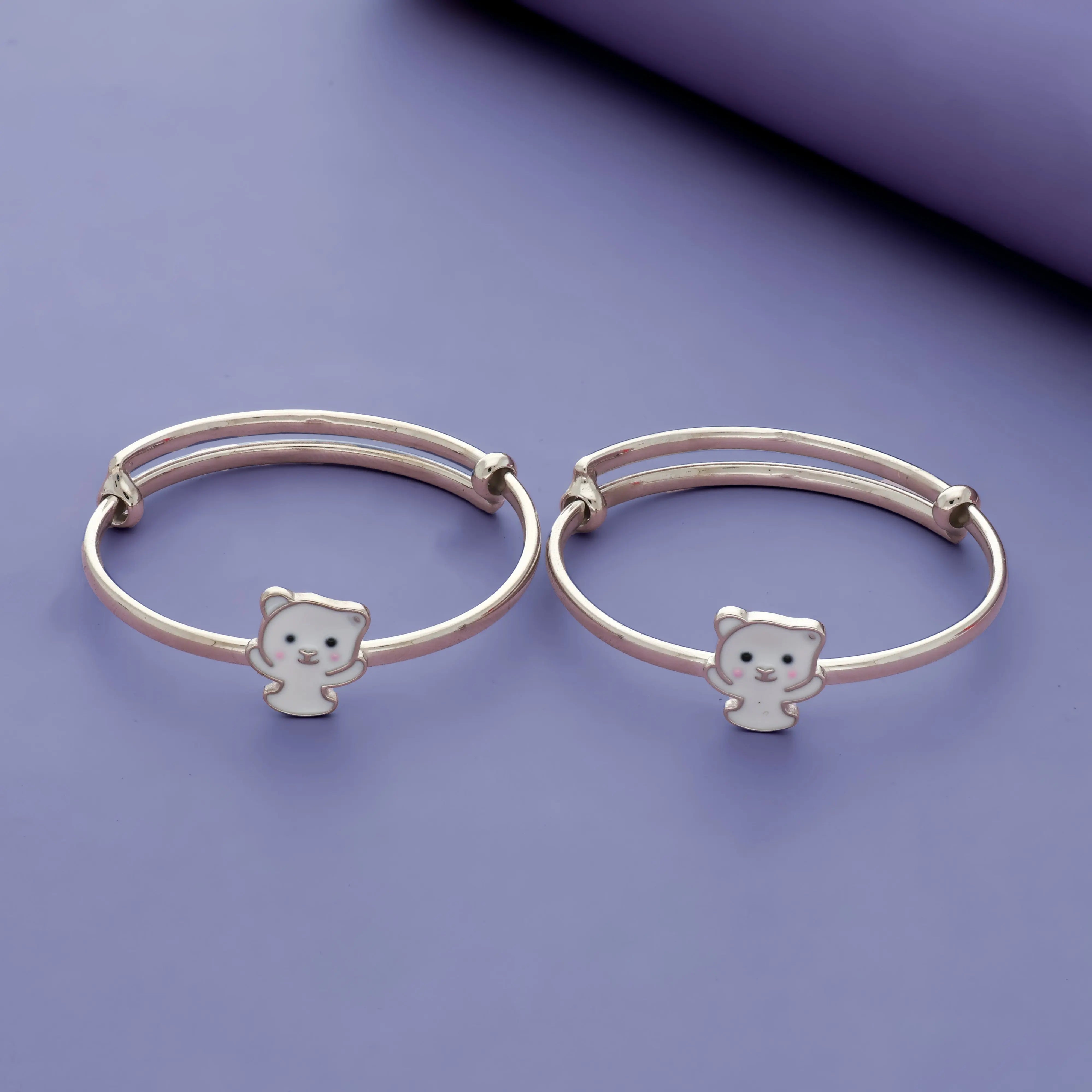 Cuddle Cub 925 Silver Kids Bangles (0-5 Yrs)