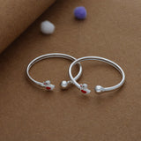 Little Sparrow Silver Kids Bangles (0-5 Years) | 925 Hallmark | Daily Wear Gift for Kids