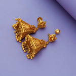 Traditional Lakshmi Gopuram 925 Sterling Silver Gold Plated Jhumka
