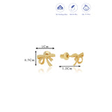 Stunning Butterfly 18K Gold Polish Silver Stud(5+ Yrs)