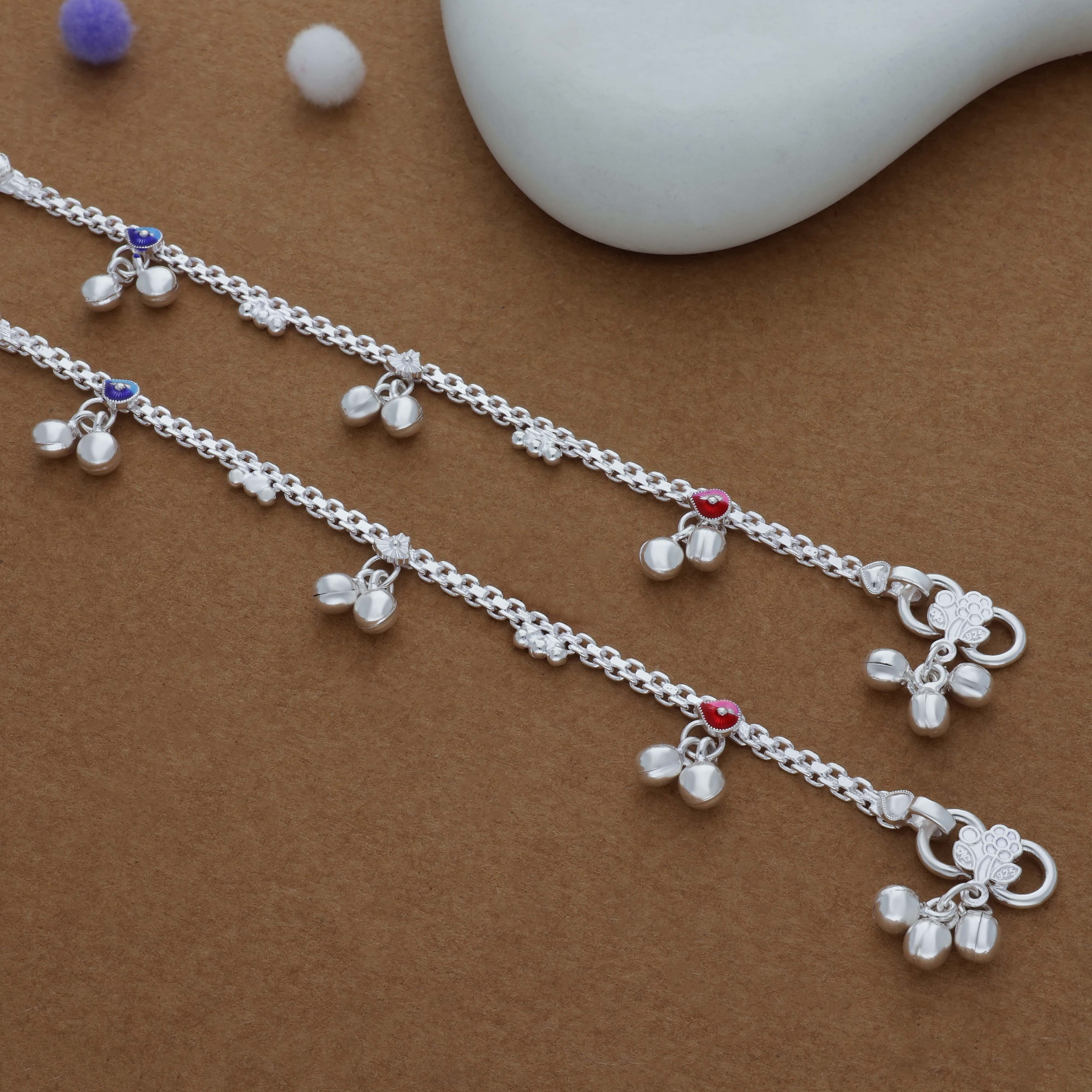 Cutie Steps Traditional 925 Silver Kid Anklet(1-2 Yrs)