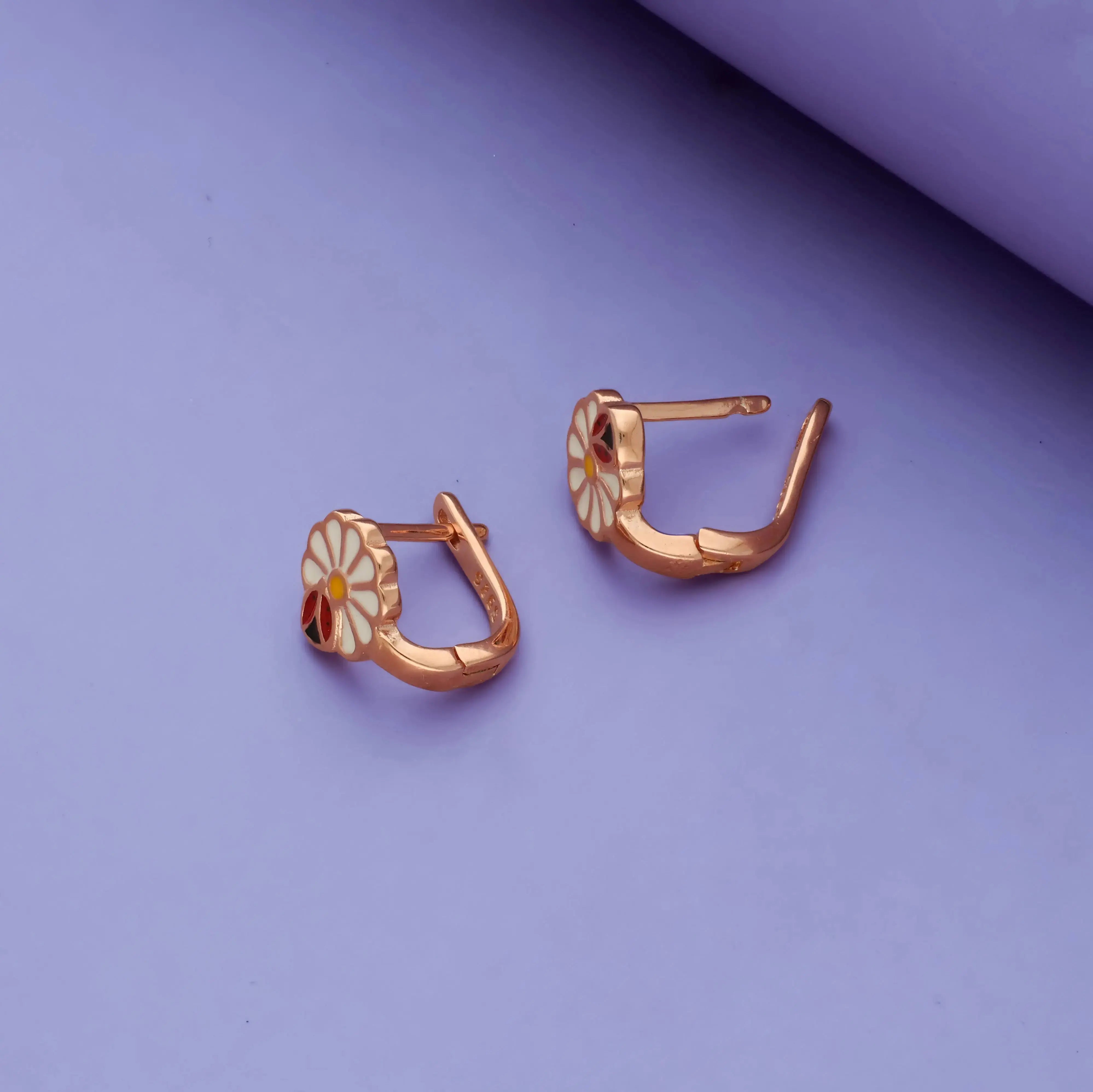 Chirpy Daisy 925 Sterling Silver Kids Hoop Earrings