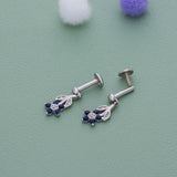 Blue Midnight Petal 925 Silver Kid Drop Earring(8+ Yrs)