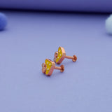 Yellow Mushroom 925 Sterling Silver Kids Stud (3+ Yrs)
