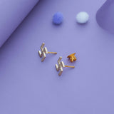 Divine Swastik Glow Gold Polish 925 Silver Stud Earring