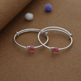 Prosper Trunk Silver Kids Bangles (0-5 Years) | 925 Hallmark | Daily Wear Gift for Kids