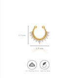 925 Silver White Cubic Zirconia Septum Nose Ring