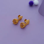 925 Silver Jhumkas with Curved Leaf Design