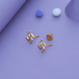 Auspicious Swatika Gold Polish 925 Silver Stud Earring