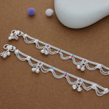 Chain Design Traditional 925 Silver Kid Anklet(1-2 Yrs)