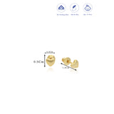 Cute Heart 18K Gold Polish Silver Stud for Kids(2+ Yrs)