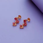925 Sterling Silver Heart Blossom Drop Earrings