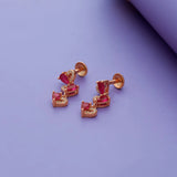 925 Sterling Silver Heart Blossom Drop Earrings