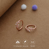 Floral Dewdrop Fancy Rose Gold Silver Toering | 925 Hallmark | Fancy Wear