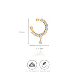 Trendy Dewdrop 925 Silver Gold Plated Septum