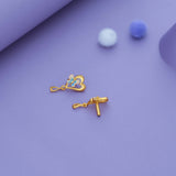 Butterfly Blossom Gold Polish 925 Silver Drop Earring