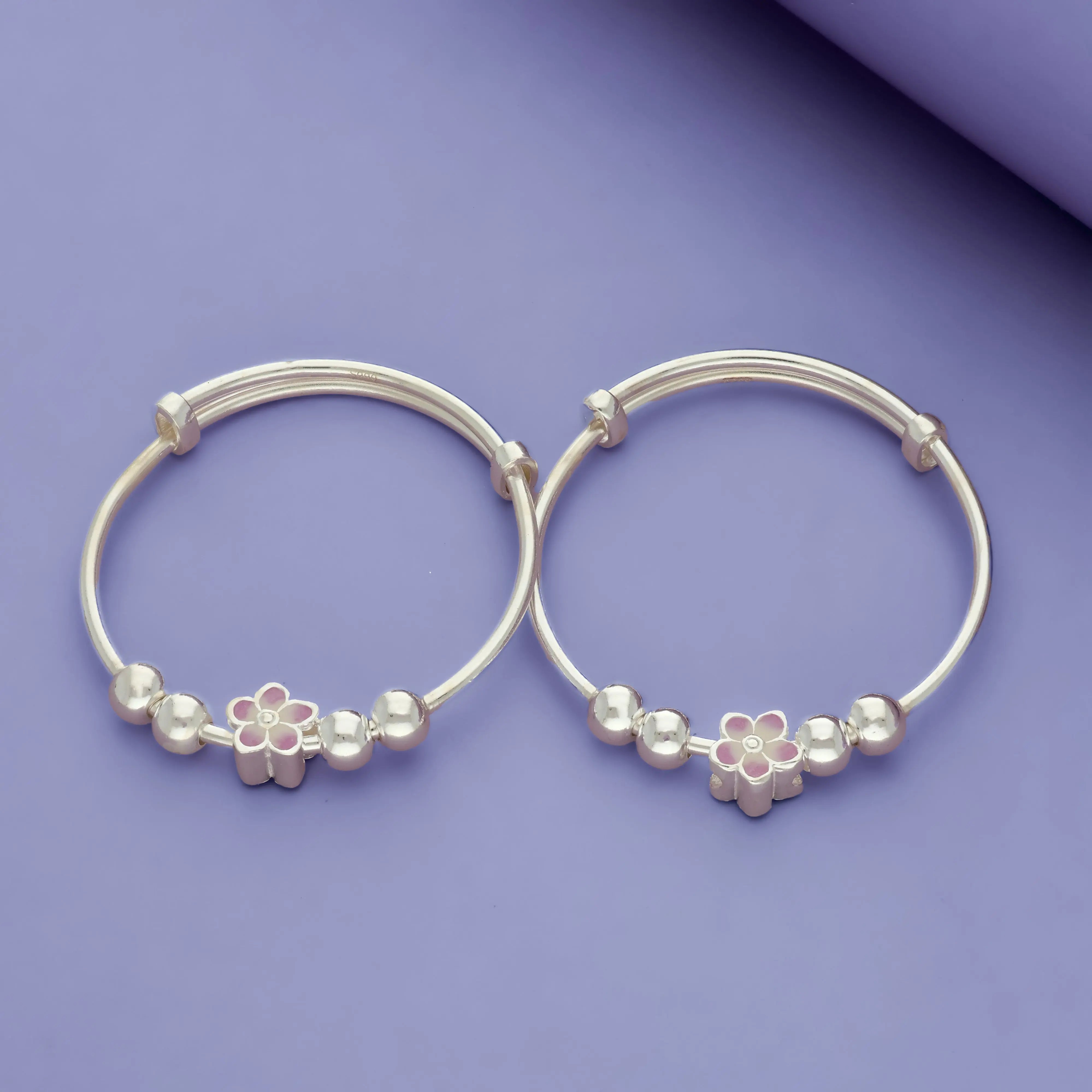 Princess Blossom 925 Silver Kid Bangles (0-5 Yrs)