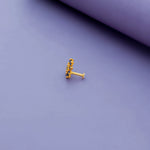 Blue CZ Sunburst Floral 925 Silver Nosepin