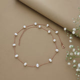 Royal Glow Pearl Rose Gold Silver Necklace