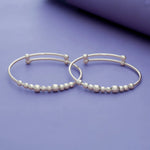 Graduated Bead Charm Silver Baby Bangles (0-5 Yrs)