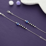 Guardian black Beads 925 Silver Kids Anklet(Newborn)