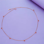 925 Silver Red Heart Charm Necklace for Women