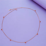 925 Silver Red Heart Charm Necklace for Women