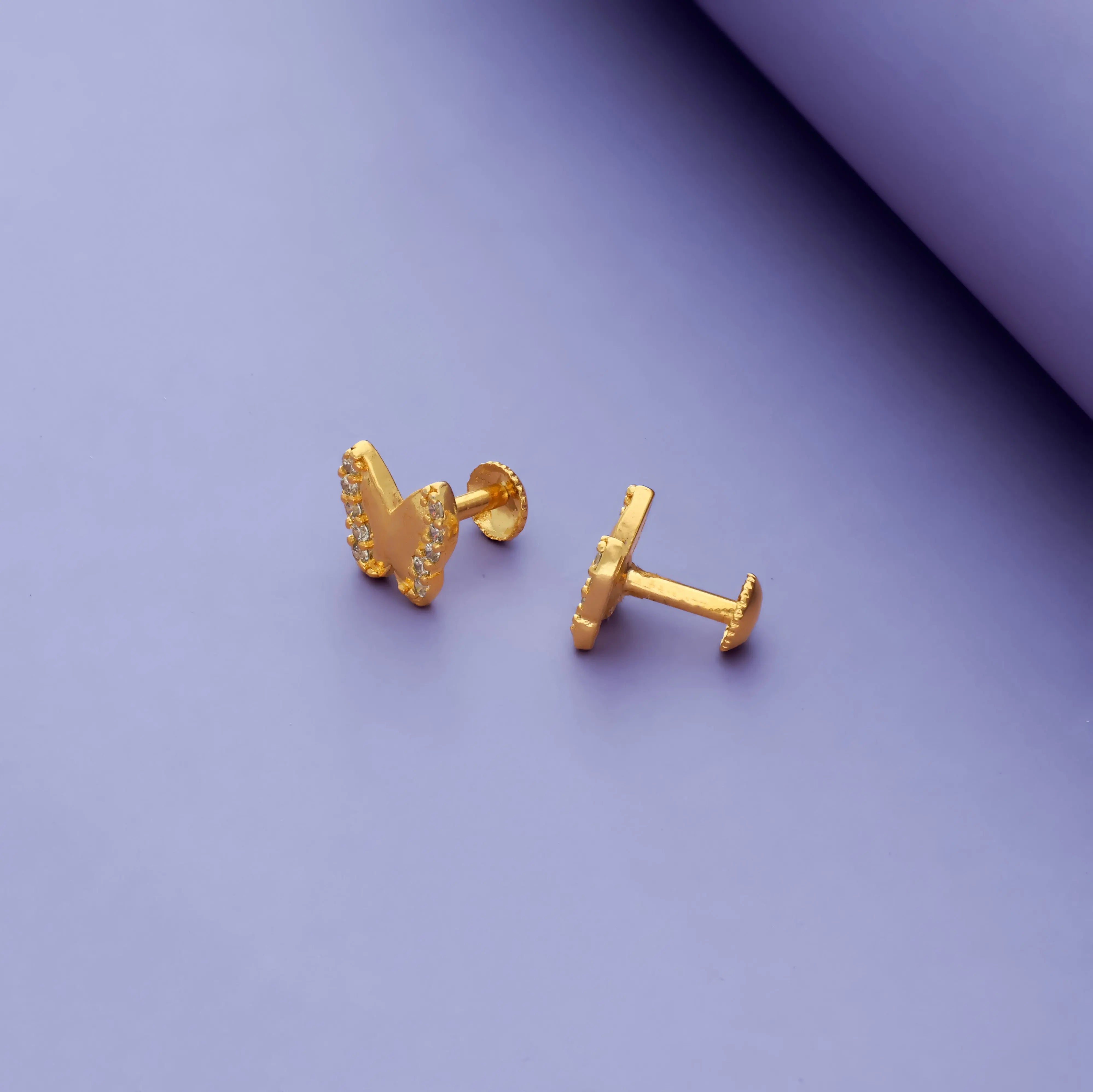925 Silver Fairy Wings Kids Studs for Children