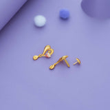 Sweetheart Glow Gold Polish 925 Silver Drop Earring