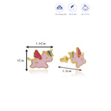 Unicorn 18K Gold Polish Silver Stud for Kids(8+ Yrs)