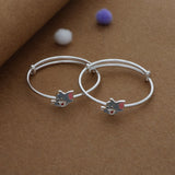 Joyful Micky Mouse Silver Kids Bangles (0-5 Years) | 925 Hallmark | Daily Wear Gift for Kids