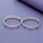 Flower Bow 925 Silver Kids Bangles (0-5 Yrs)