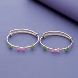 Flower Bow 925 Silver Kids Bangles (0-5 Yrs)