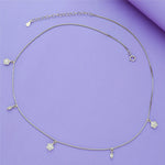 925 Silver Blossom and Leaf Stone Charm Chain Necklace