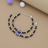 BlueAura Evil Eye Silver Kid Nazariya for Baby Hand(0 - 6months)