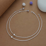 Subtle Charm Silver Women Anklet | 925 Hallmark | Daily Wear
