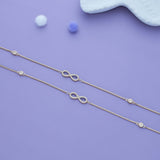 Infinity Crystal Charm 925 Silver Women Anklet