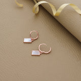 Charming Rose Gold Polish Silver Hoop Earrings