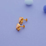 Dreamy Pink Mushroom 925 Silver Kids Studs