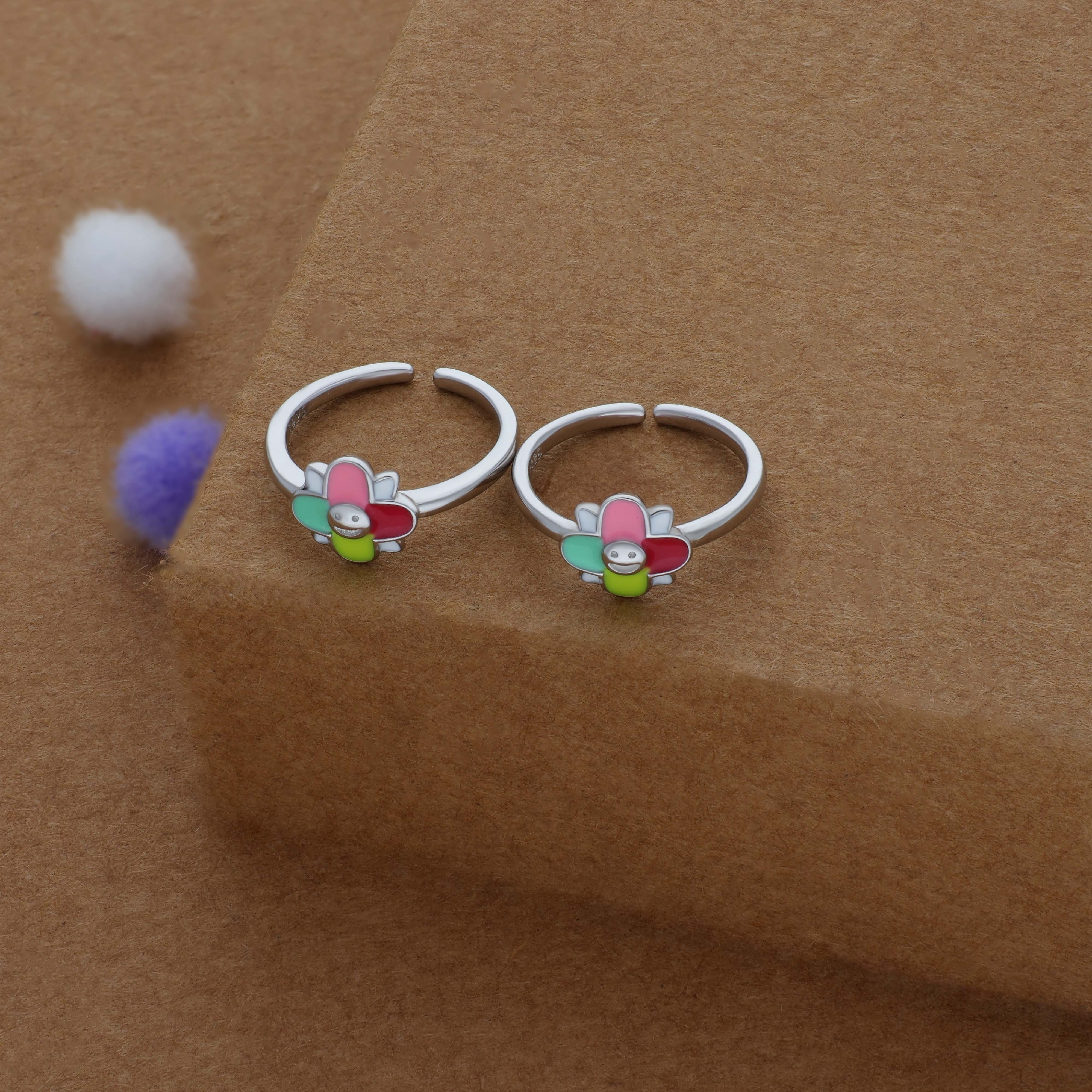 Happy Bloom Adjustable 925 Silver Fancy Toering